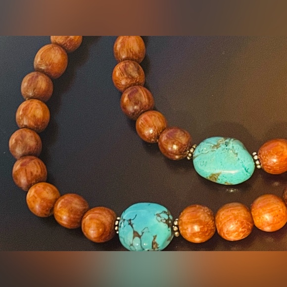 Silpada Turquoise and Wood Sterling Silver Toggle Necklace - Picture 6 of 9